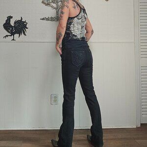 27x32 Eilish Rock Revival Black Jeans